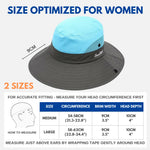 Wide Brim Sun Hat UPF50+ Ponytail Hole Packable