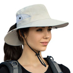 Wide Brim Sun Hat UPF50+ Ponytail Hole Packable
