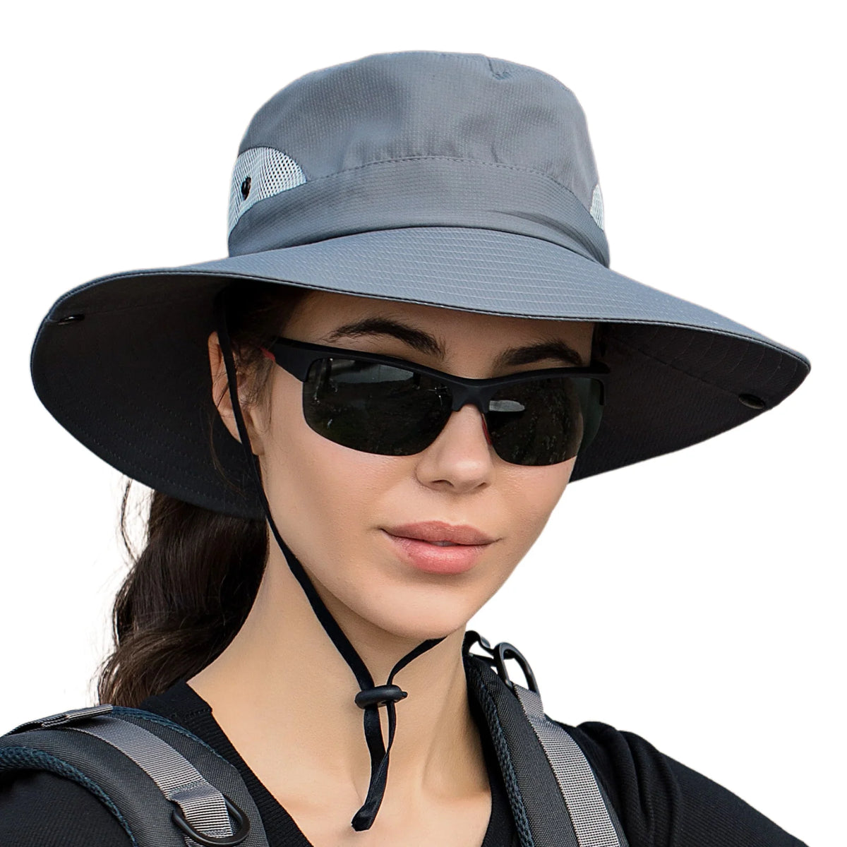 Wide Brim Sun Hat UPF50+ Ponytail Hole Packable