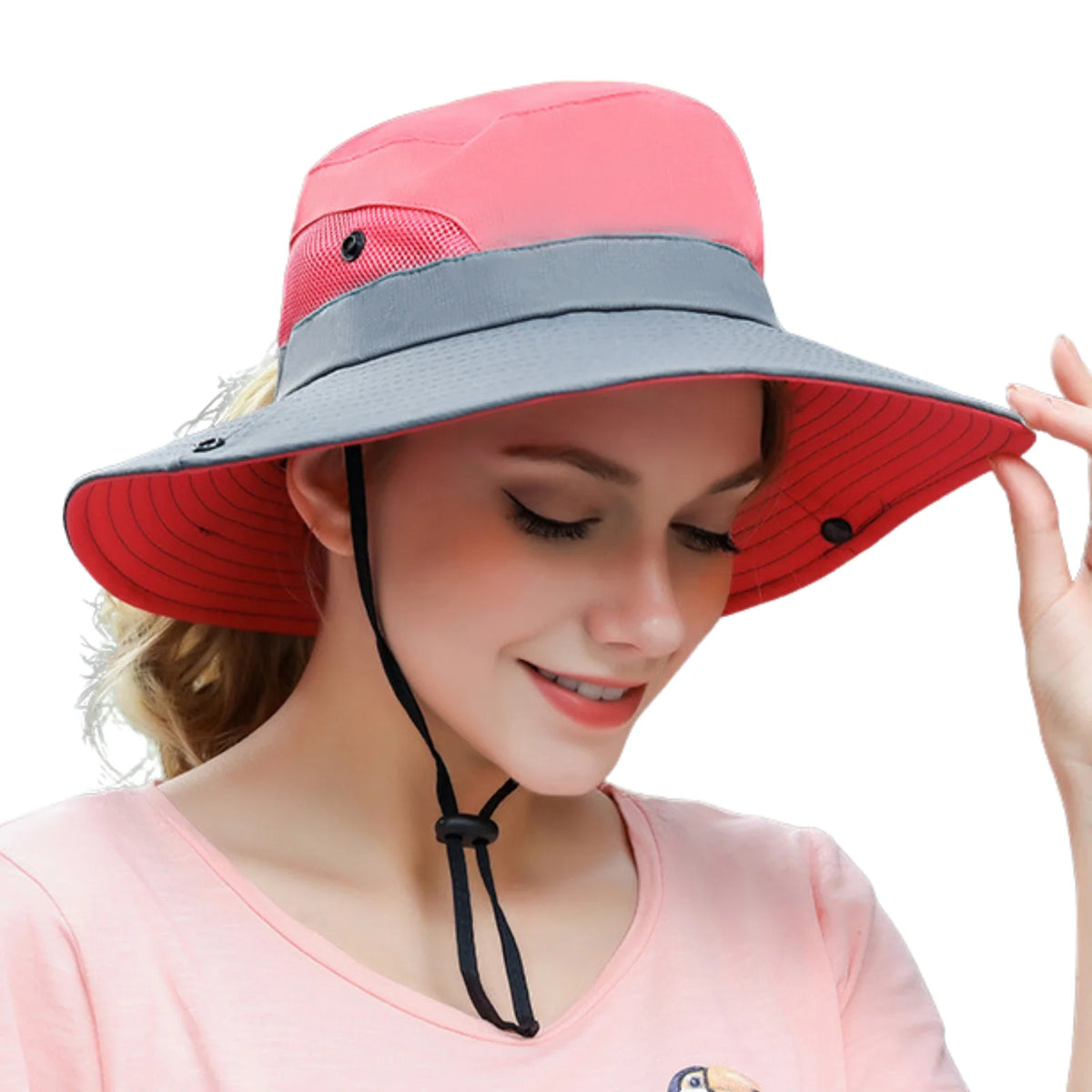 Wide Brim Sun Hat UPF50+ Ponytail Hole Packable