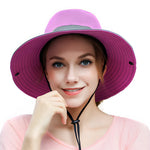 Wide Brim Sun Hat UPF50+ Ponytail Hole Packable