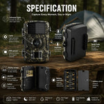 Wildlife Camera Motion-Activated Day & Night Recording Weather-Resistant