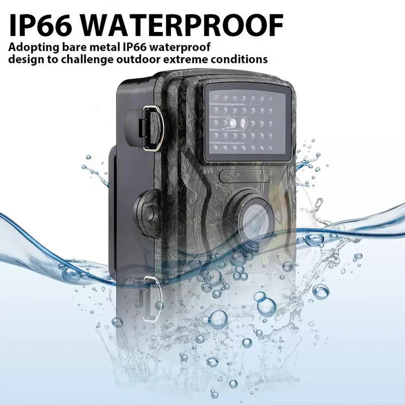 Wildlife Trail Camera No-Glow Night Vision 16MP 1080P HD Video IP66 Weatherproof