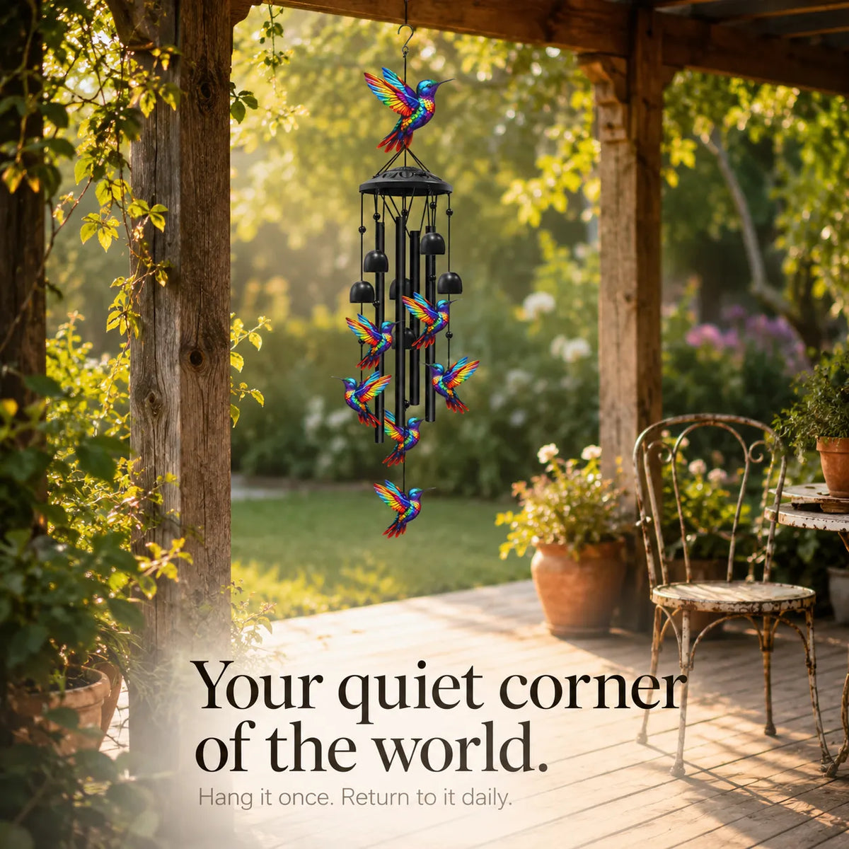 Wind Chime Colorful Design Aluminum Tubes Weather-Resistant