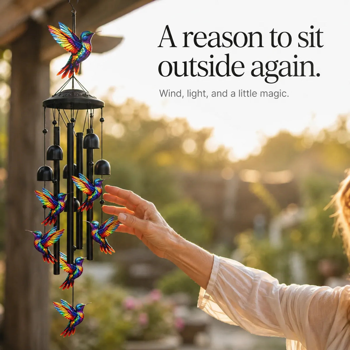 Wind Chime Colorful Design Aluminum Tubes Weather-Resistant