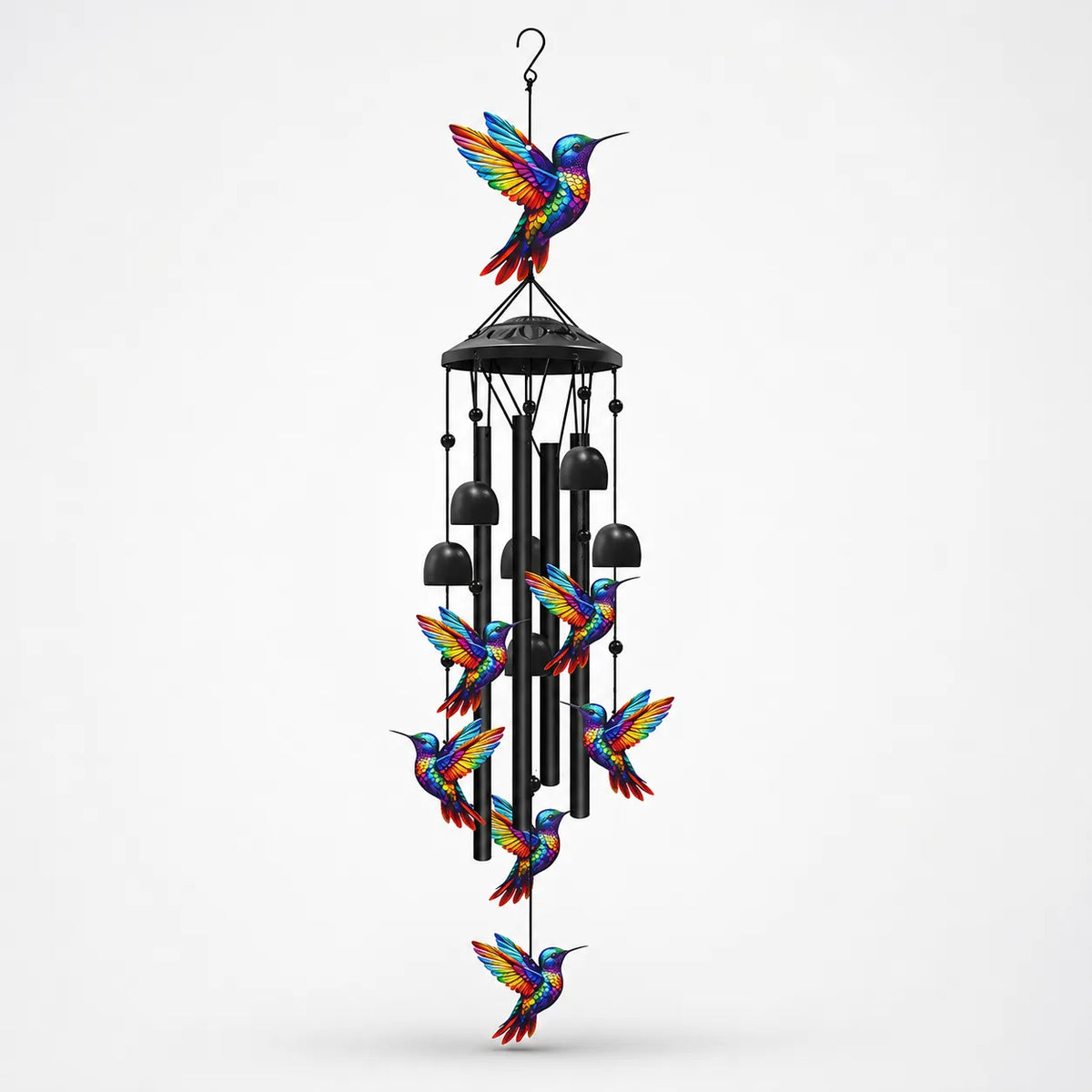 Wind Chime Colorful Design Aluminum Tubes Weather-Resistant
