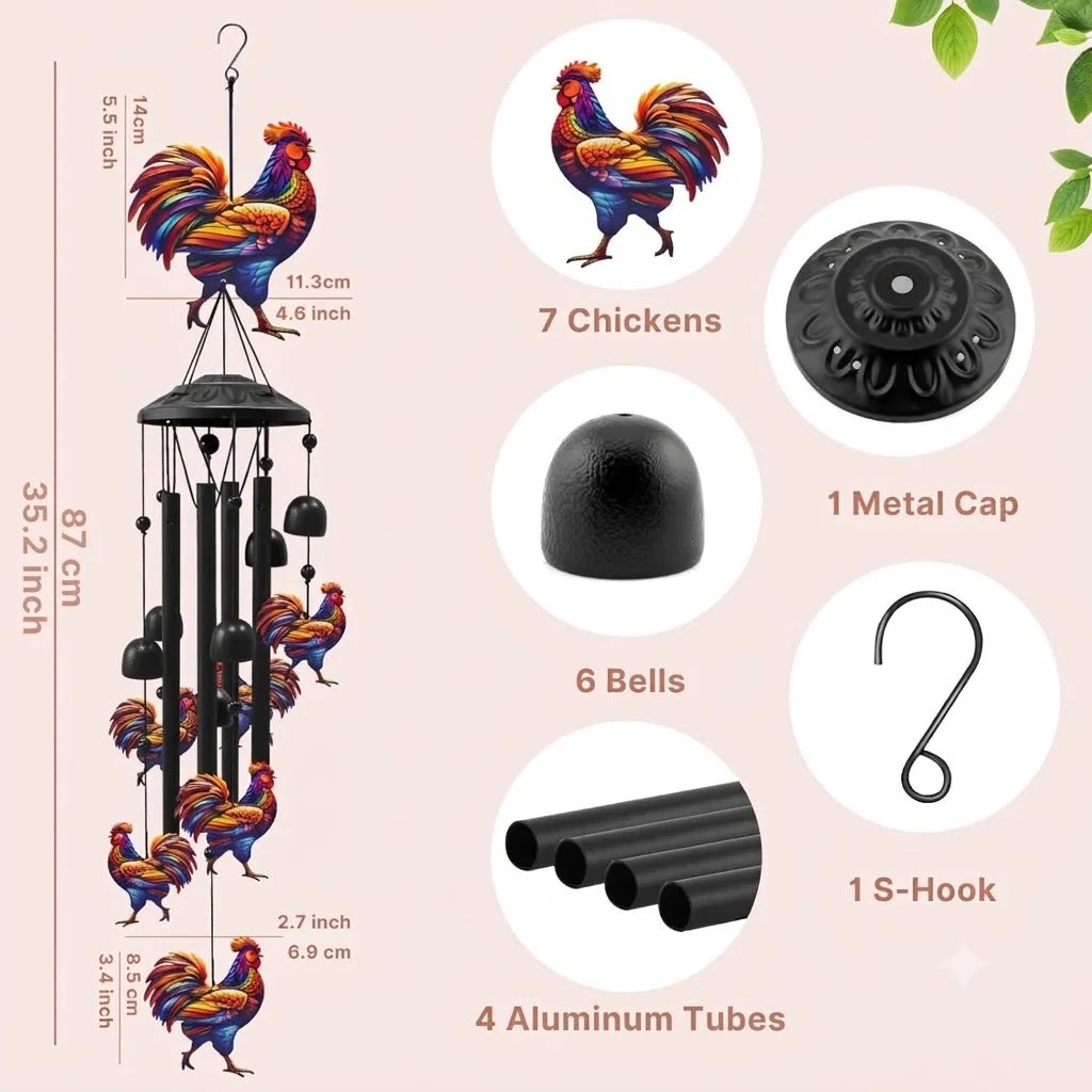 Wind Chime Colorful Design Aluminum Tubes Weather-Resistant