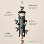 Wind Chime Colorful Design Aluminum Tubes Weather-Resistant