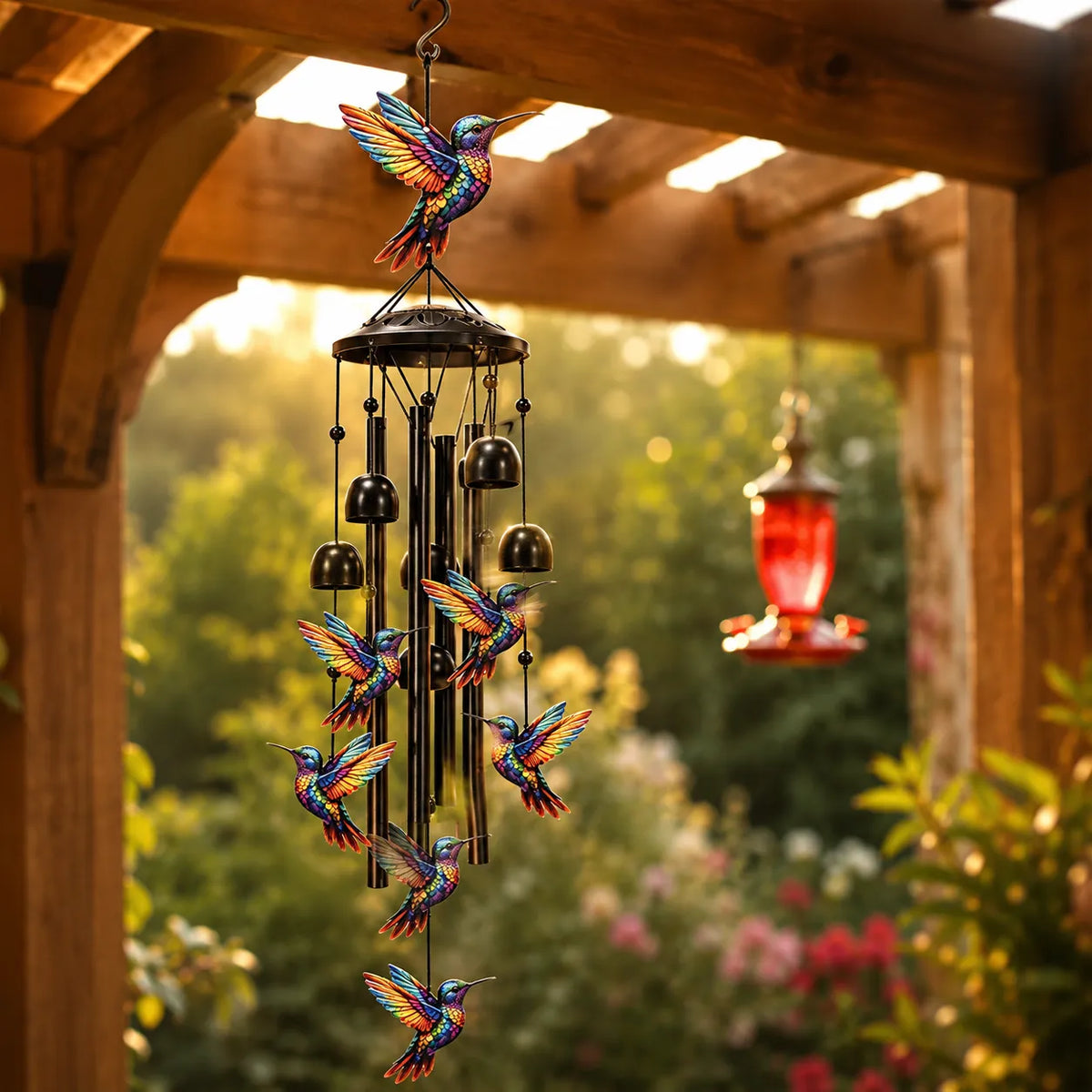 Wind Chime Colorful Design Aluminum Tubes Weather-Resistant