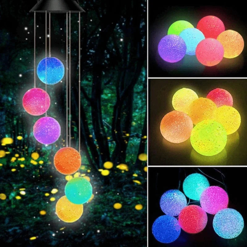Wind Chime Lights Solar-Powered Color-Changing LED Weatherproof