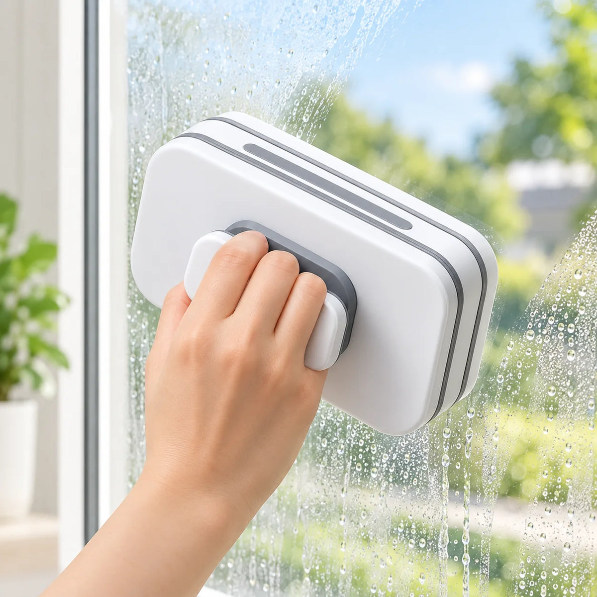 Window Cleaning Tool Dual-Sided Streak-Free Reusable Pads