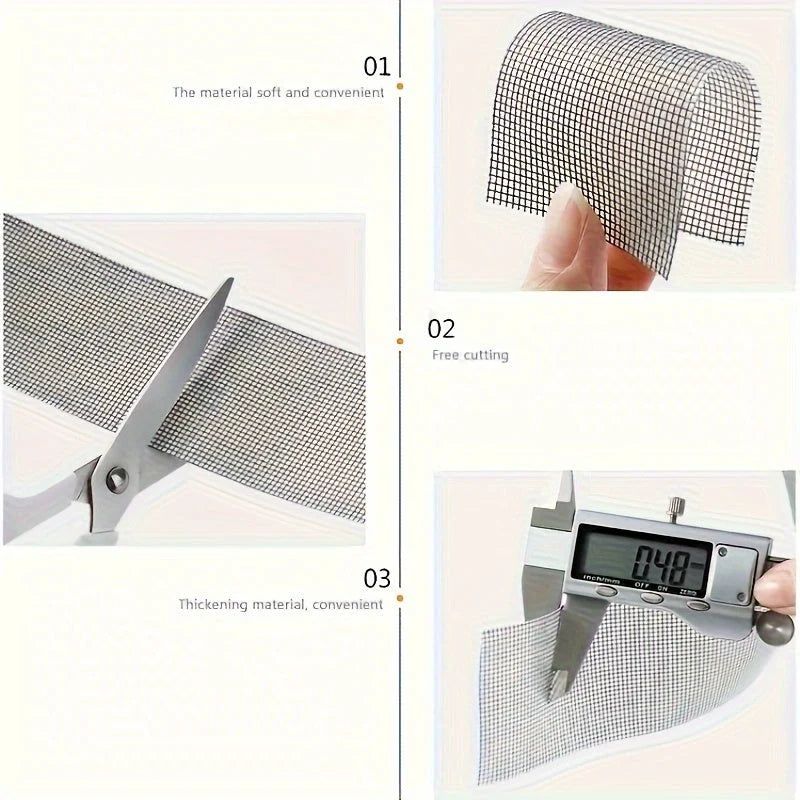 Window Screen Repair Tape Peel-And-Stick Fiberglass 2.5m Roll