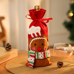 Wine Bottle Cover Felt Slip-On Gingerbread Design