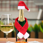 Wine Bottle Cover Santa Hat Soft Fabric Universal Fit