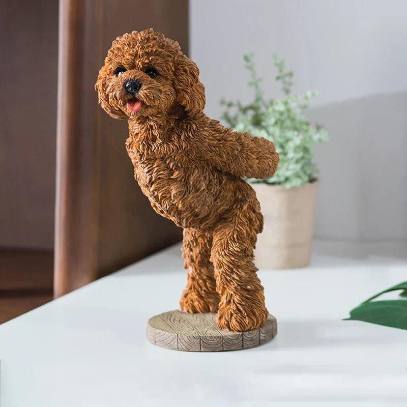 Wine Bottle Holder Resin Sculpted Puppy Decorative Display
