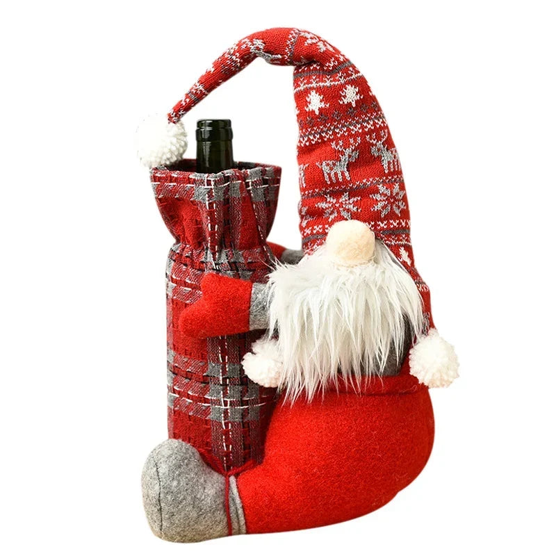 Wine Bottle Holder Santa Design Soft & Durable Fabric