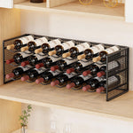 Wine Bottle Rack Powder-Coated Iron Space-Saving