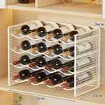 Wine Bottle Rack Powder-Coated Metal Stackable Mesh Design
