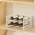 Wine Bottle Rack Powder-Coated Metal Stackable Mesh Design
