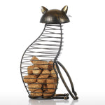 Wine Cork Holder Metal Cat-Shaped Tabletop Display