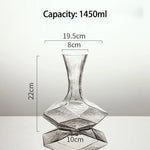 Wine Decanter Lead-Free Crystal Faceted 1450ml