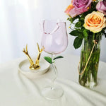 Wine Glass 3D Rose-Shaped Stemless Pink