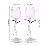 Wine Glass 3D Rose-Shaped Stemless Pink