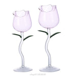 Wine Glass 3D Rose-Shaped Stemless Pink
