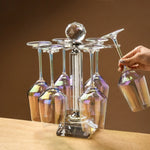 Wine Glass Holder Rotating Crystal Glass & Acrylic