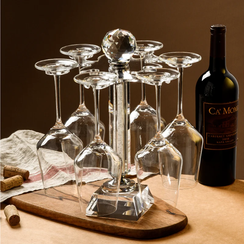 Wine Glass Holder Rotating Crystal Glass & Acrylic