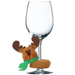 Wine Glass Marker Reindeer Design Non-Slip Felt