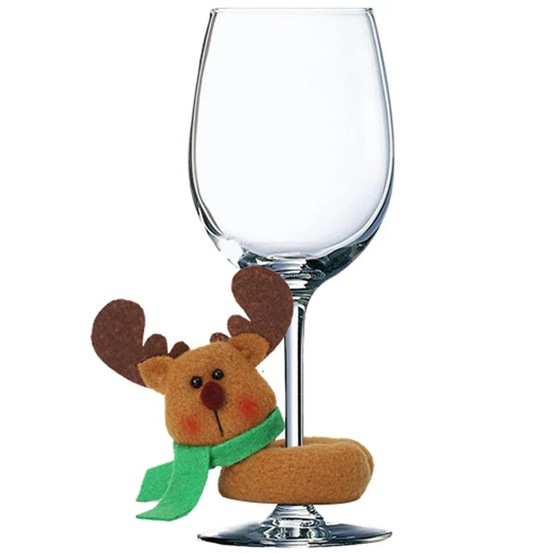 Wine Glass Marker Reindeer Design Non-Slip Felt