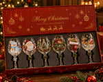 Wine Glasses Clear Glass Raised 3D Holiday Motifs Set of 6