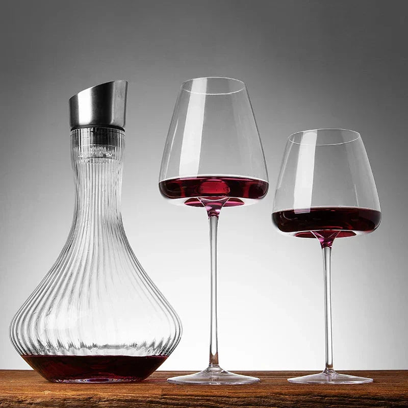 Wine Glasses Handmade Lead-Free Crystal Balanced Stems