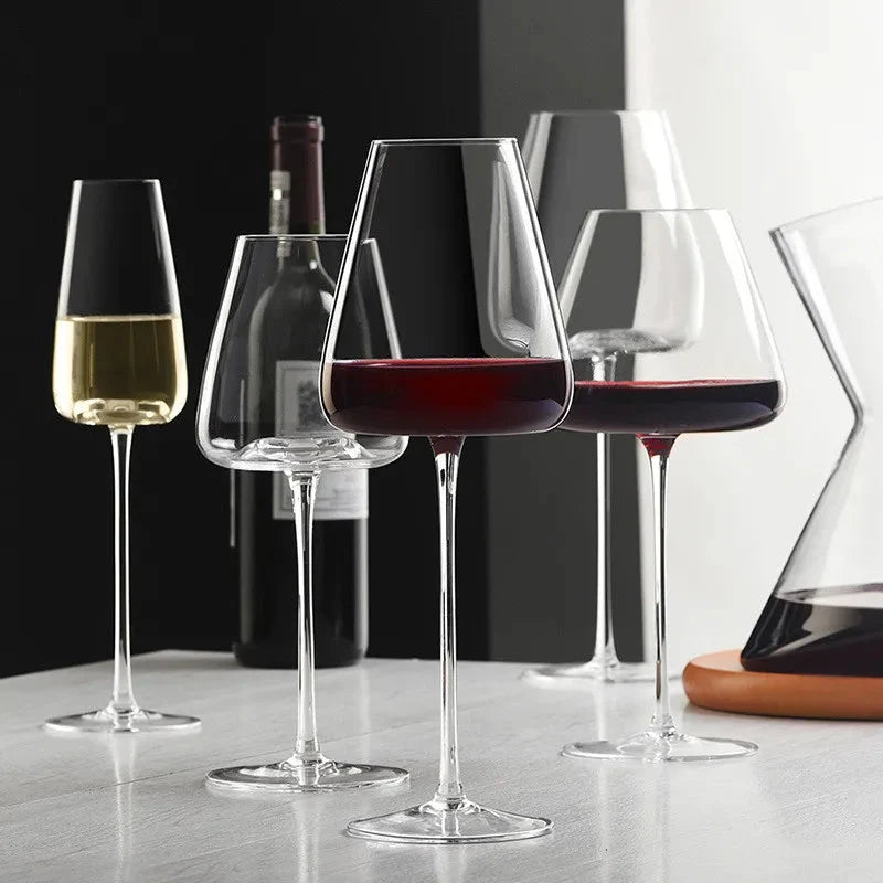 Wine Glasses Handmade Lead-Free Crystal Balanced Stems