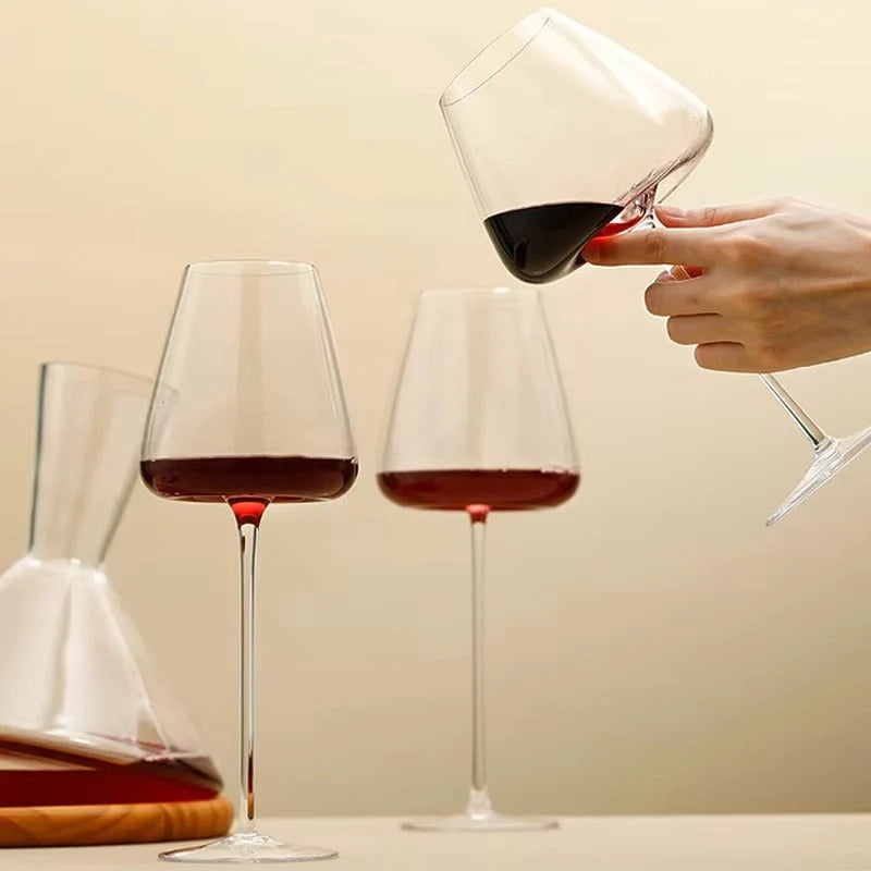 Wine Glasses Handmade Lead-Free Crystal Balanced Stems
