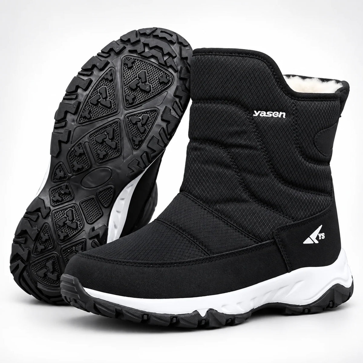 Winter Boots Water-Repellent Plush Lined Side Zipper Non-Slip Sole