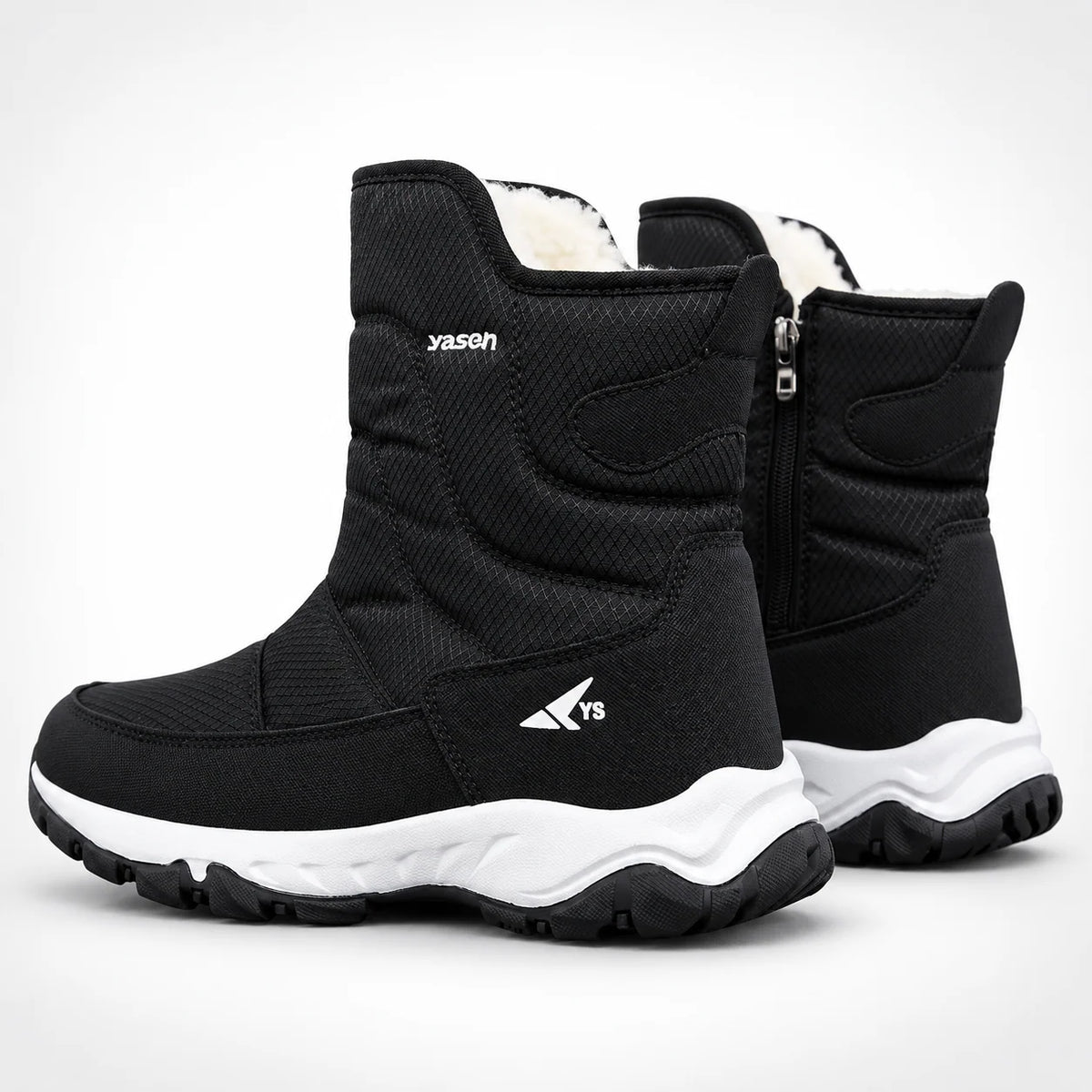 Winter Boots Water-Repellent Plush Lined Side Zipper Non-Slip Sole