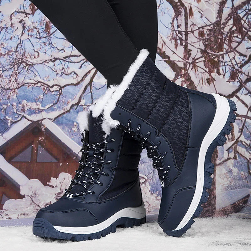 Winter Boots Waterproof Faux Fur Lined Non-Slip Tread