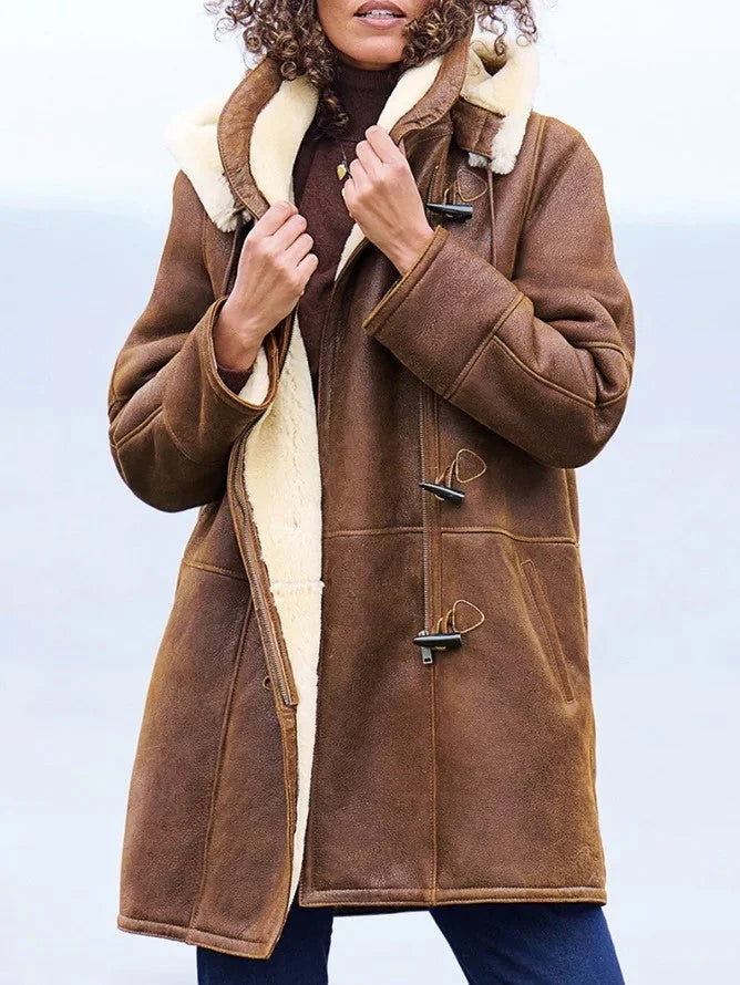 Winter Coat Faux Suede Warm Lining Structured Fit