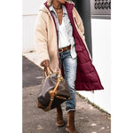 Winter Coat Reversible Teddy Fleece Lined Hooded Long Style