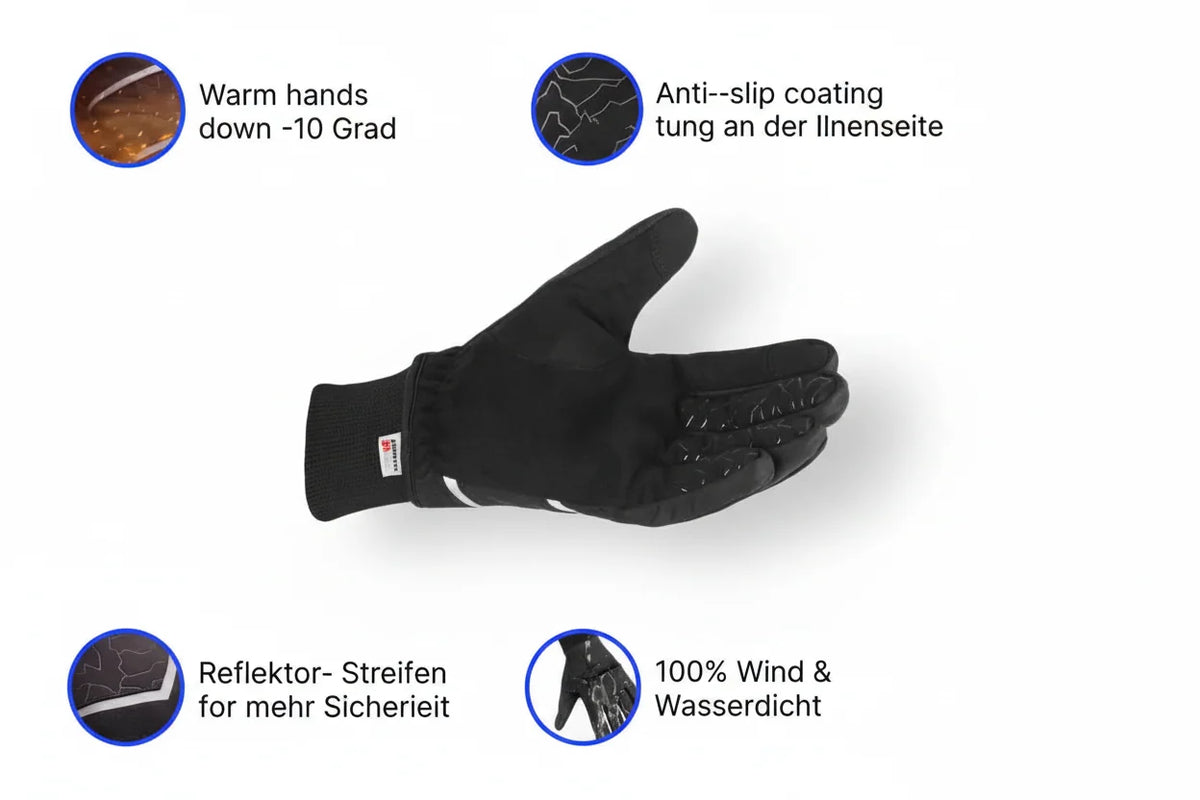 Winter Gloves Fleece-Lined Waterproof & Windproof Touchscreen