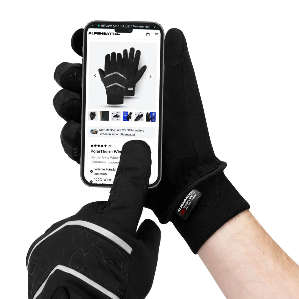 Winter Gloves Fleece-Lined Waterproof & Windproof Touchscreen