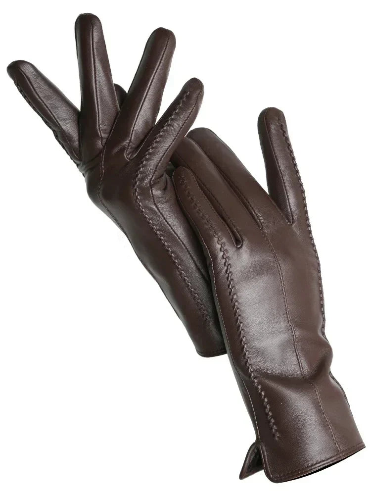 Winter Gloves Genuine Leather Fleece Lined Flexible Fit