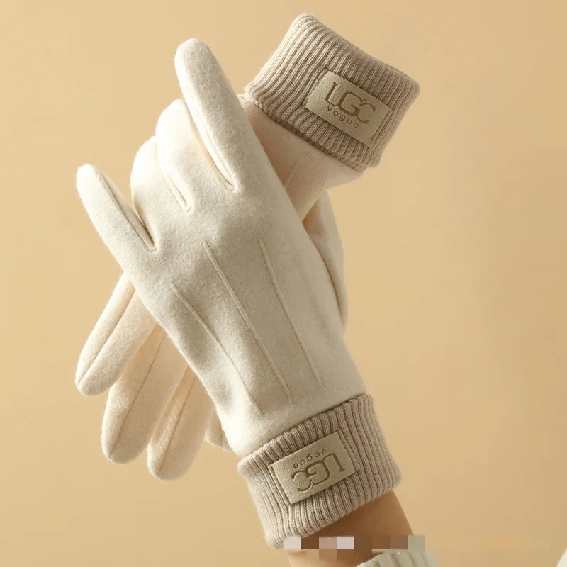 Winter Gloves Touchscreen Compatible Wool Blend Insulated Fleece Lining