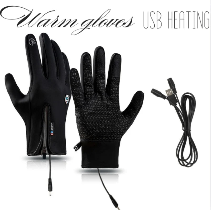 Winter Gloves USB-Heated Option Waterproof & Touchscreen-Compatible