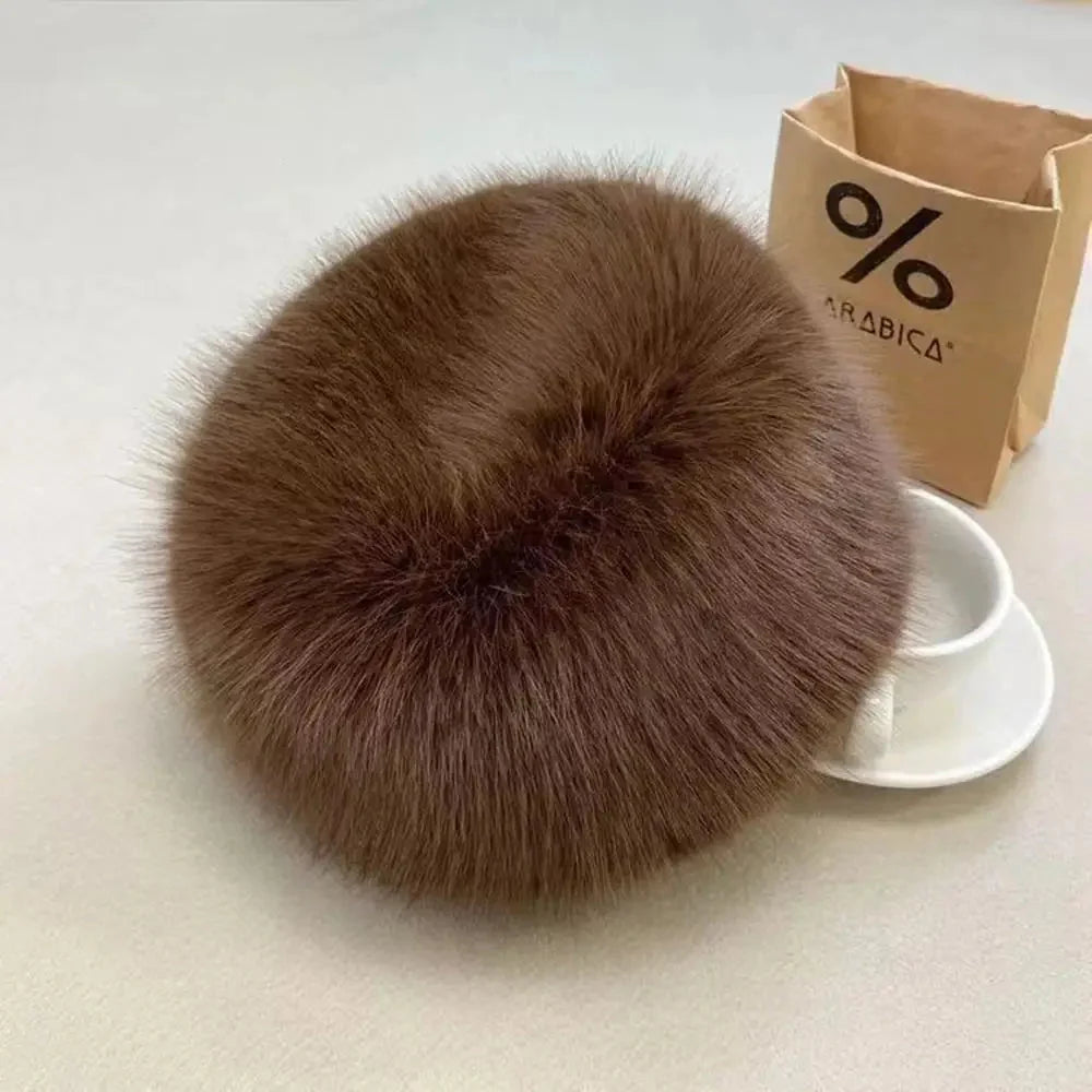 Winter Hat Faux Fur Fleece-Lined Windproof Ear Flaps