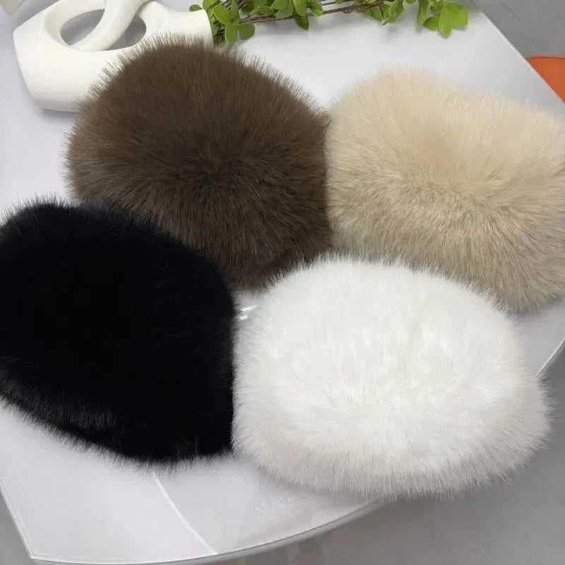 Winter Hat Faux Fur Fleece-Lined Windproof Ear Flaps