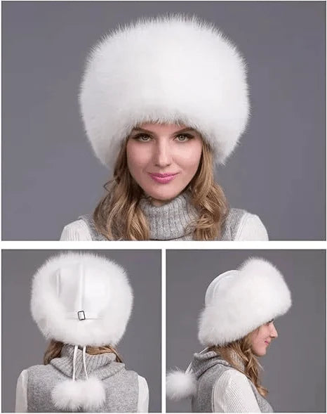 Winter Hat Genuine Fox Fur Ear Flaps