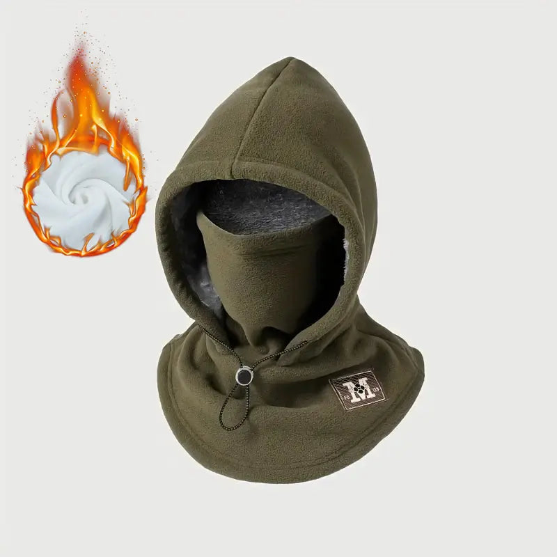 Winter Hat With Neck Mask Windproof Flannel Adjustable Fit